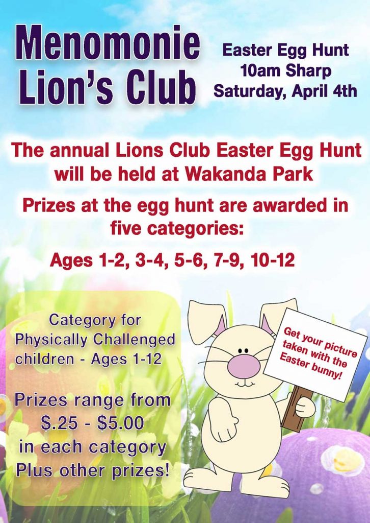 2026 Easter Egg Hunt – The Menomonie Lions Club